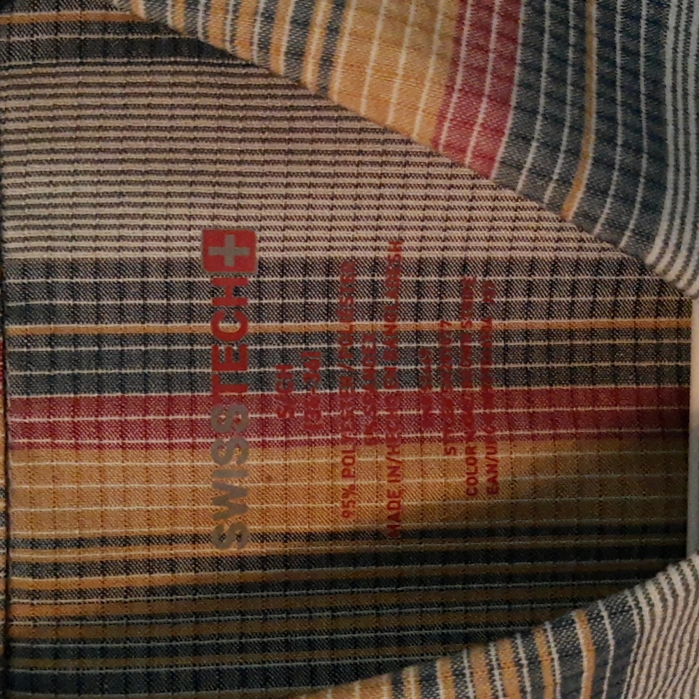 Men's Swiss Tech Button Down Shirts Bundle Plaid Stripes S 34-36 - Picture 13 of 16